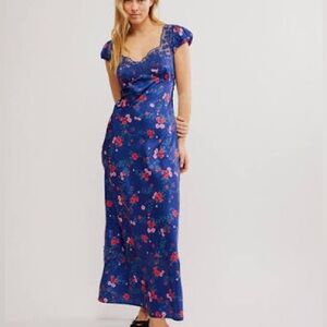 Free People blue floral maxi dress
